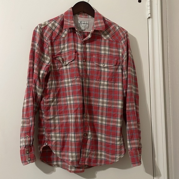 Lucky Brand Other - Lucky Brand Red and Cream Plaid Men's Shirt Size S